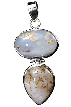 Design 10338: white jasper drop pendants