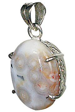 Design 10482: white jasper art-deco, mens pendants