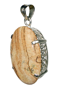 Design 10488: brown jasper art-deco, mens pendants