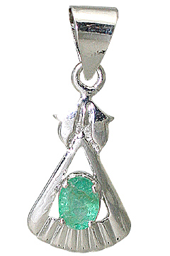 Design 10496: green emerald art-deco pendants