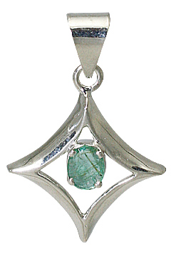 Design 10497: green emerald art-deco pendants