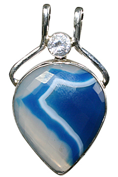 Design 10594: Blue, White chalcedony drop pendants