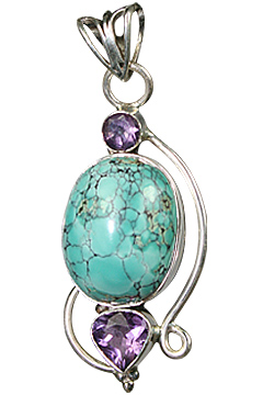 Design 10612: green,purple turquoise art-deco pendants