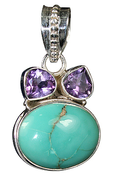 Design 10613: Green, Purple turquoise pendants