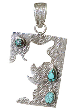 Design 10688: blue turquoise art-deco pendants