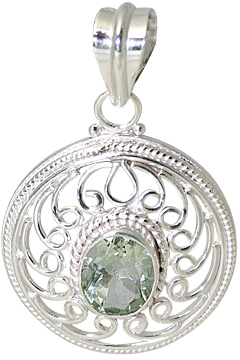 Design 10711: Green, White green amethyst art-deco pendants