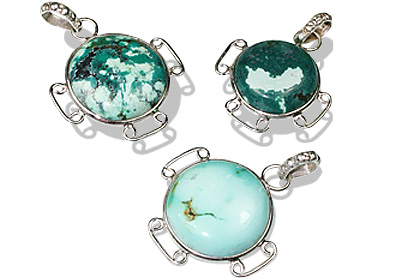 Design 10886: green turquoise pendants