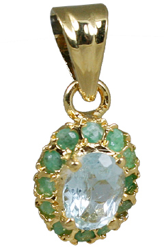 Design 10922: blue,green emerald pendants