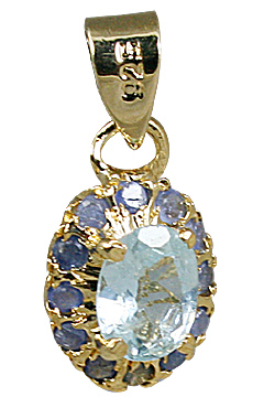 Design 10929: blue blue topaz pendants