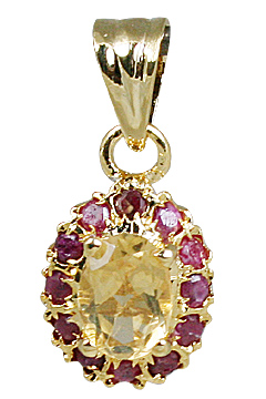 Design 10937: pink,yellow citrine pendants