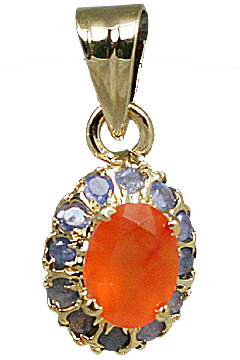 Design 10940: blue,orange carnelian staff-picks pendants