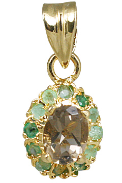 Design 10944: brown,green smoky quartz pendants