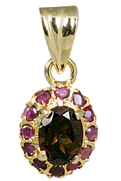 Design 10946: brown,pink smoky quartz pendants