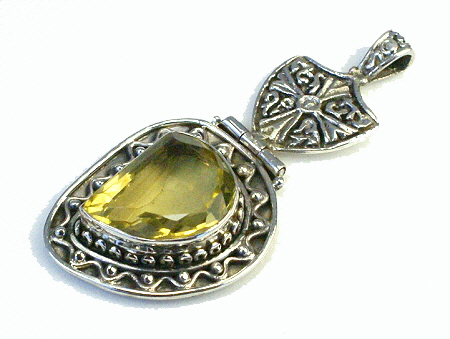 Design 11028: yellow citrine gothic-medieval pendants
