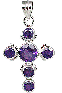 Design 11271: purple amethyst cross pendants