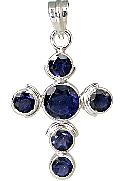 Design 11273: blue iolite cross pendants