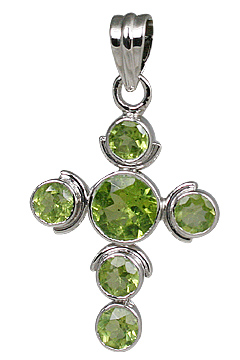 Design 11274: green peridot cross pendants