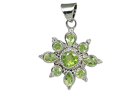 Design 11280: green peridot flower pendants