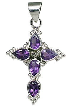 Design 11289: purple amethyst cross pendants