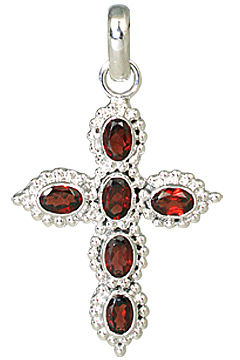 Design 11293: red garnet cross pendants