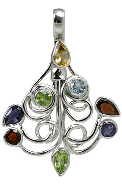 Design 11305: multi-color multi-stone pendants