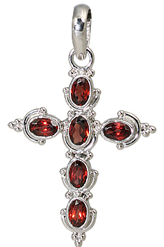 Design 11309: red garnet cross pendants
