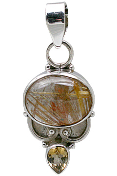 Design 11385: brown rutilated quartz pendants