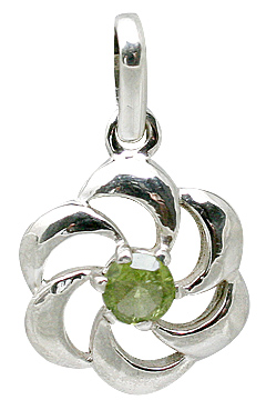 Design 11397: green,white peridot flower pendants
