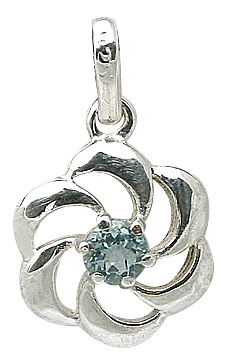 Design 11400: Blue blue topaz flower pendants