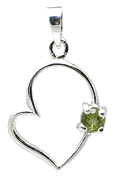 Design 11403: green peridot heart pendants
