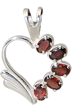 Design 11417: red garnet heart pendants