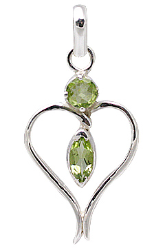 Design 11419: green,white peridot heart pendants