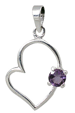 Design 11444: purple amethyst heart pendants