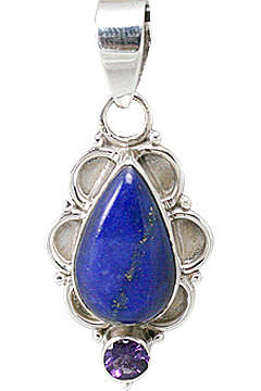 Design 11449: blue,purple lapis lazuli drop pendants