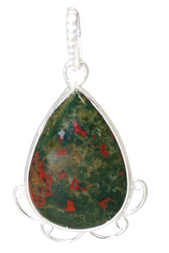 Design 11459: green,red bloodstone drop pendants