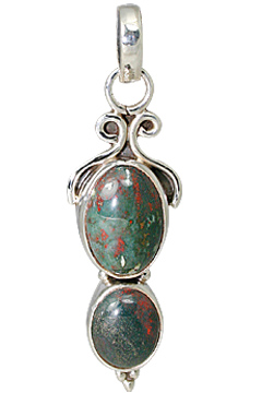 Design 11467: green,red bloodstone pendants