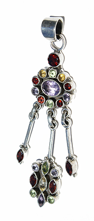 Design 11511: purple multi-stone pendants