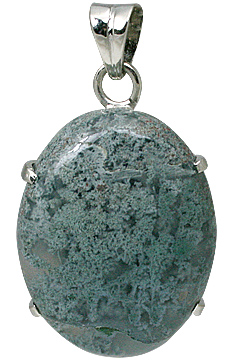 Design 11586: green moss agate pendants