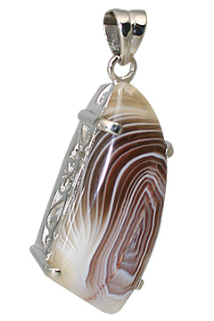 Design 11608: brown,white agate pendants