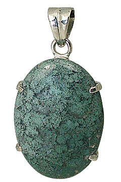 Design 11612: green moss agate pendants
