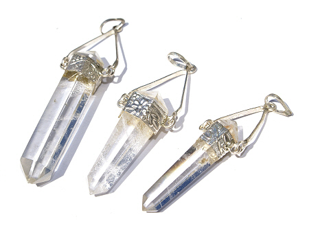 Design 11668: white crystal pencil pendants