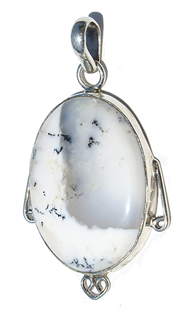Design 11724: gray,white dendrite opal pendants
