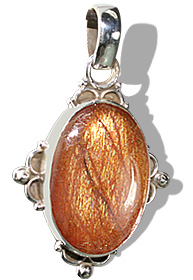 Design 11945: gray,orange sunstone american-southwest, ethnic pendants