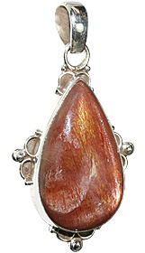 Design 11947: orange sunstone american-southwest pendants