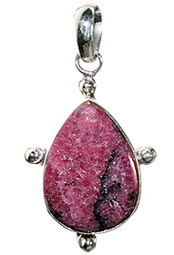 Design 11949: Pink, Black rhodonite american-southwest, ethnic pendants