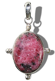 Design 11952: black,pink rhodonite american-southwest pendants