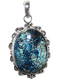 Design 12164: blue,brown chrysocolla american-southwest, ethnic pendants
