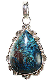 Design 12170: blue,brown chrysocolla american-southwest, ethnic pendants