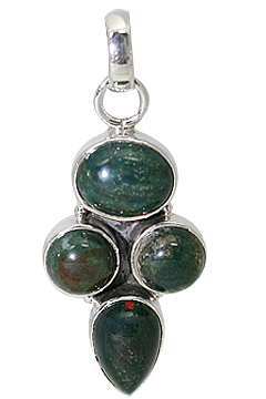 Design 12298: green,red bloodstone pendants