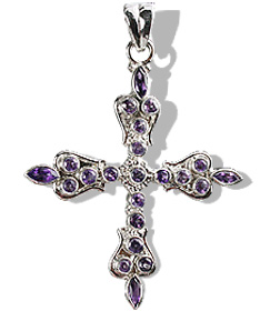 Design 12313: purple amethyst cross pendants